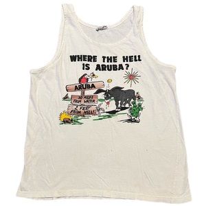 Where the H3ll is Aruba? Paradise Island Graphic Tank Top